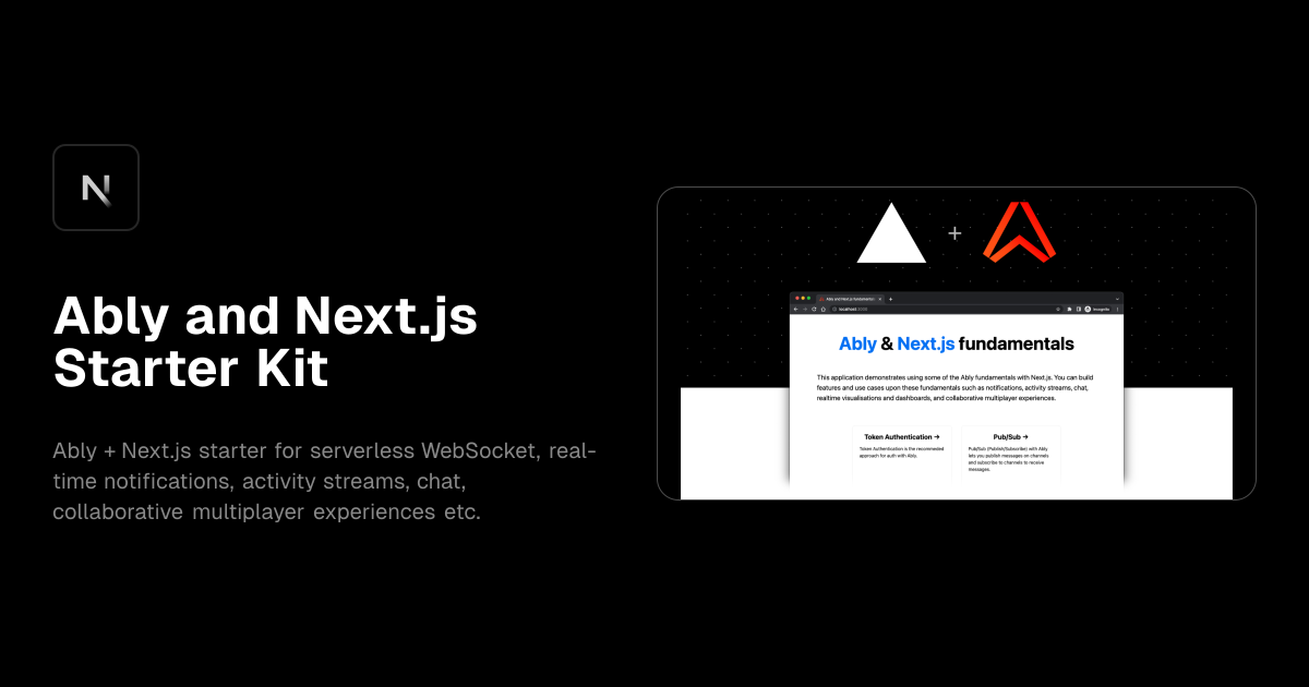 Ably and Next.js Starter Kit template preview