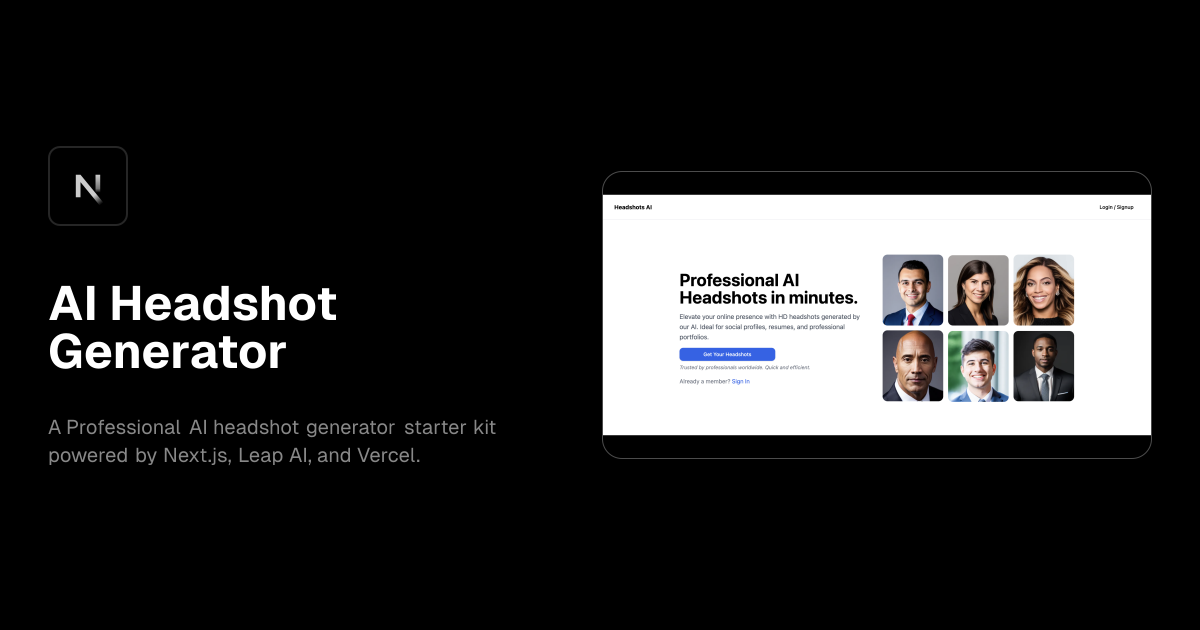AI Headshot Generator template preview