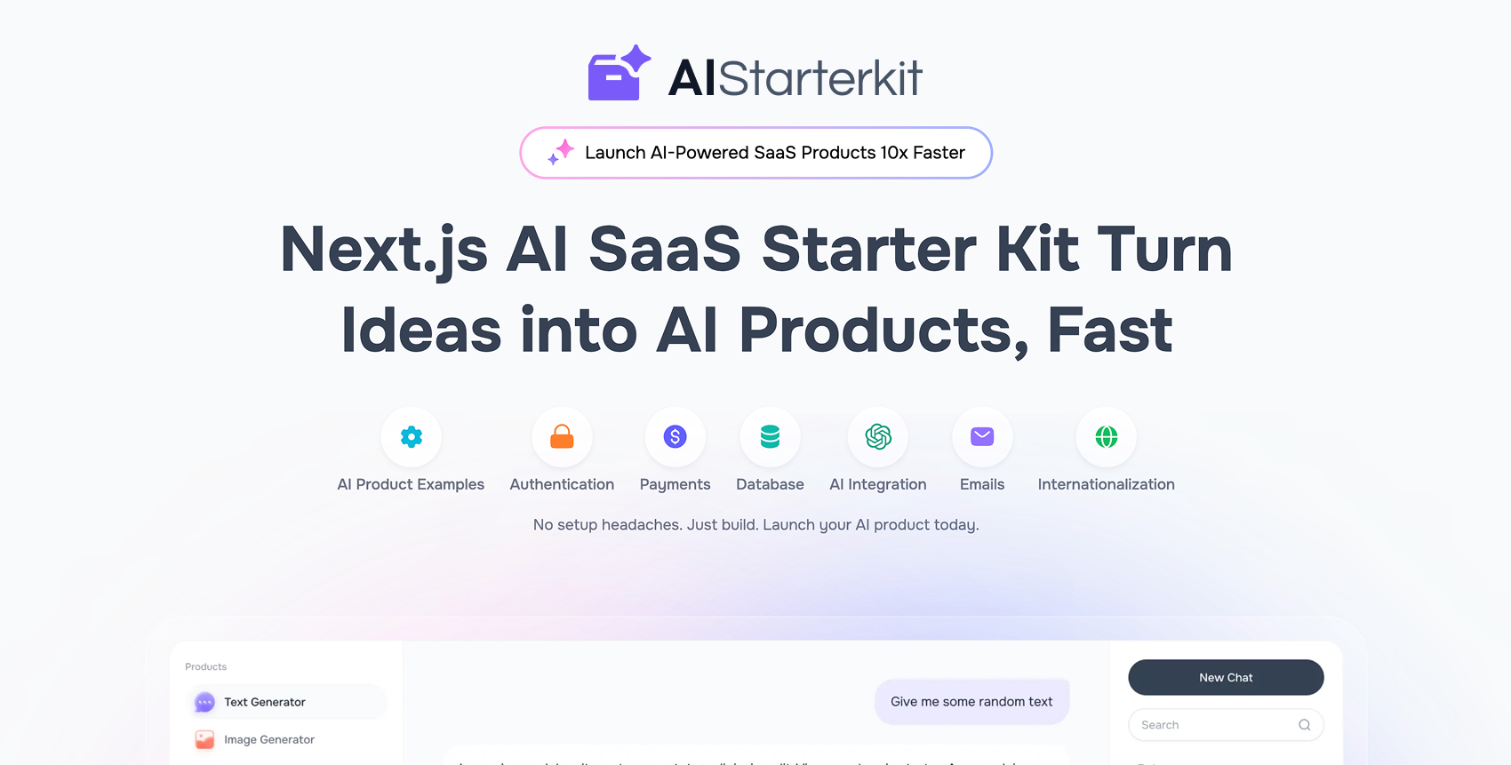 AI Starter Kit – Next.js AI Website Templates and SaaS Starter Kit template preview