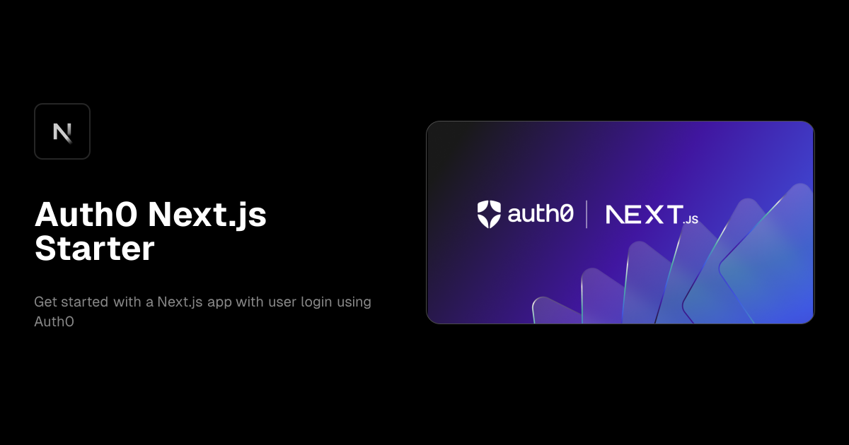 Auth0 Next.js Starter template preview
