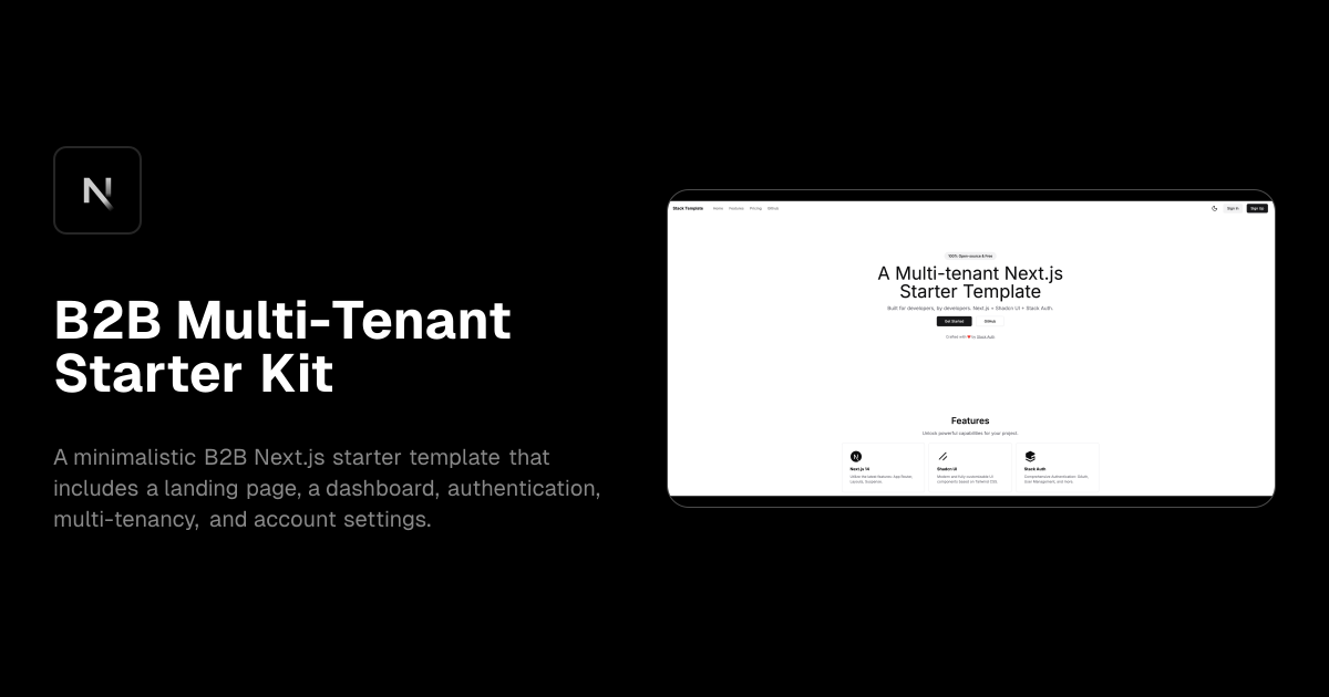 B2B Multi-Tenant Starter Kit template preview