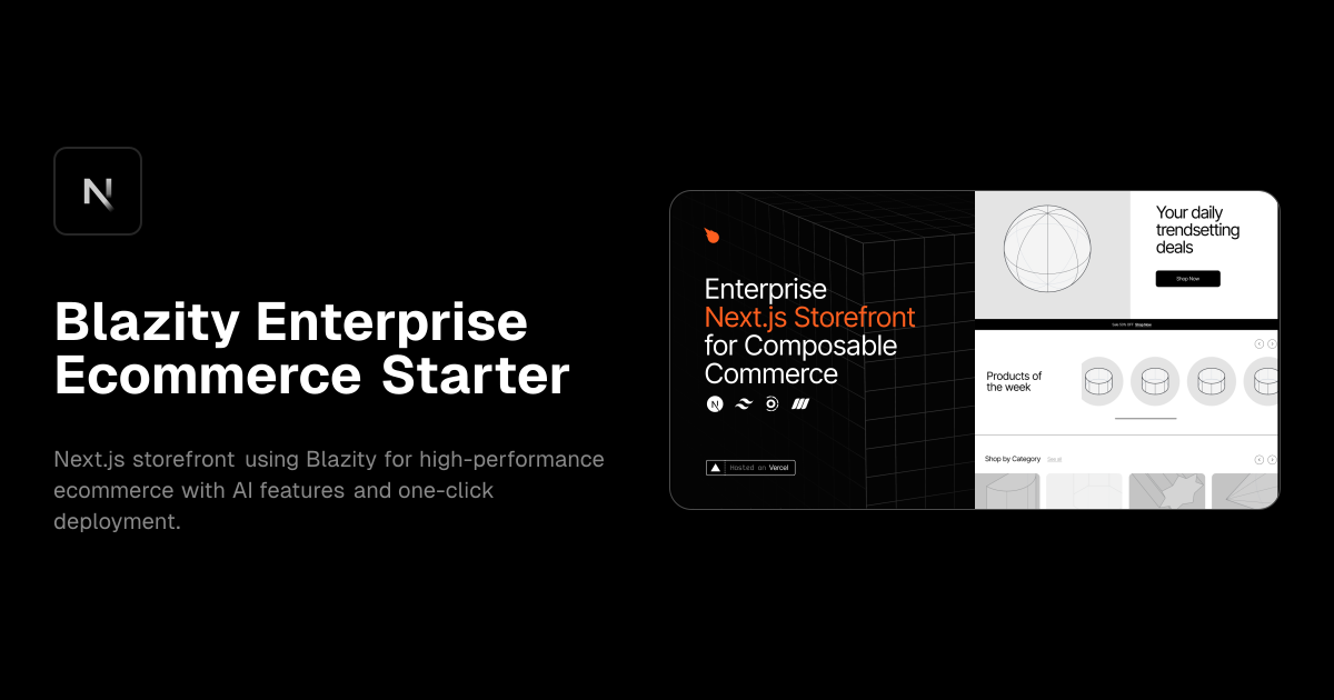 Blazity Enterprise Ecommerce Starter template preview