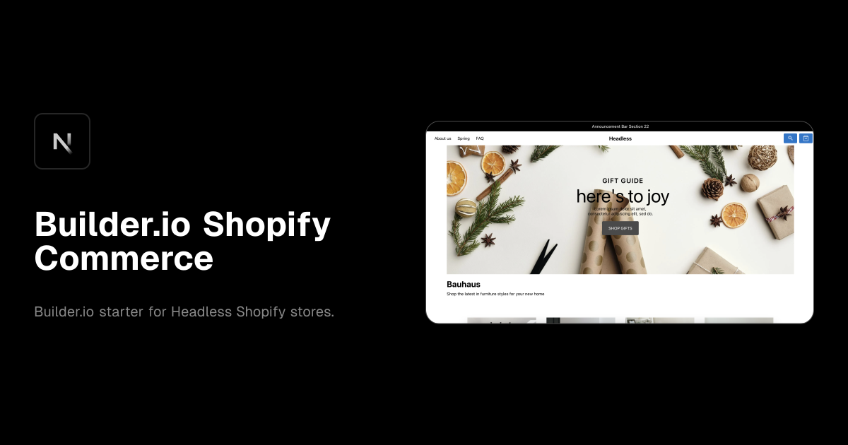 Builder.io Shopify Commerce template preview