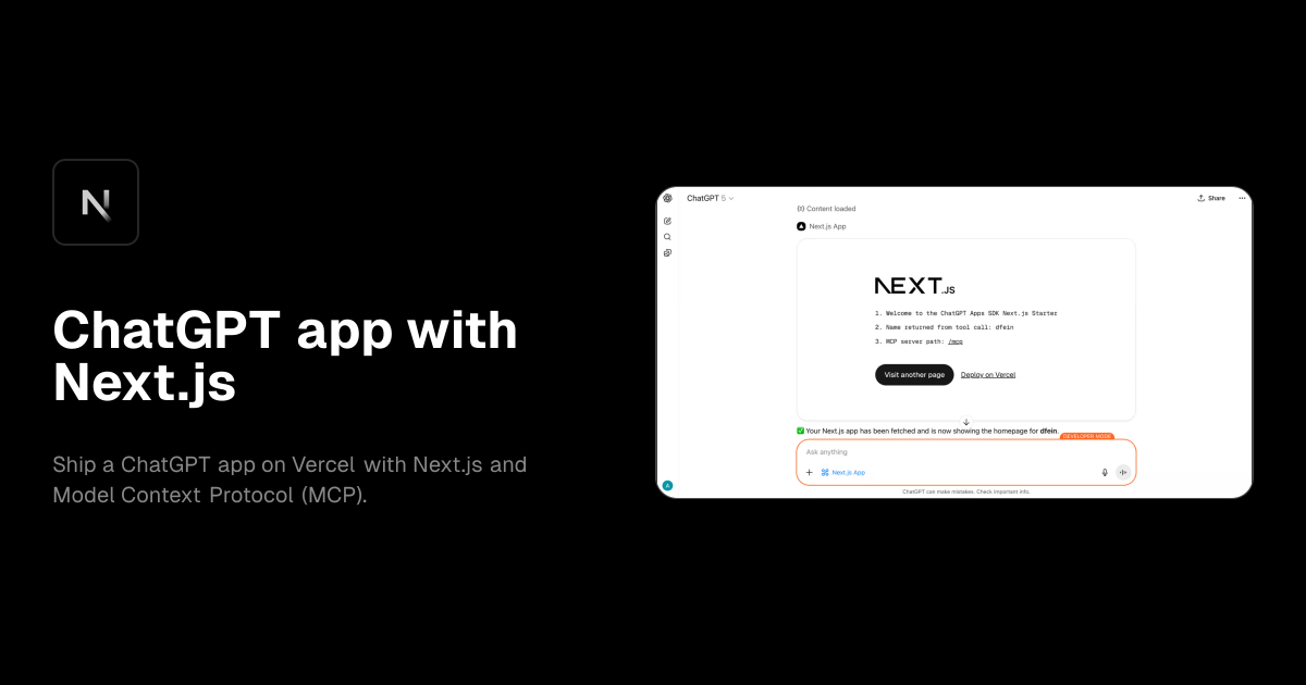 ChatGPT app with Next.js template preview