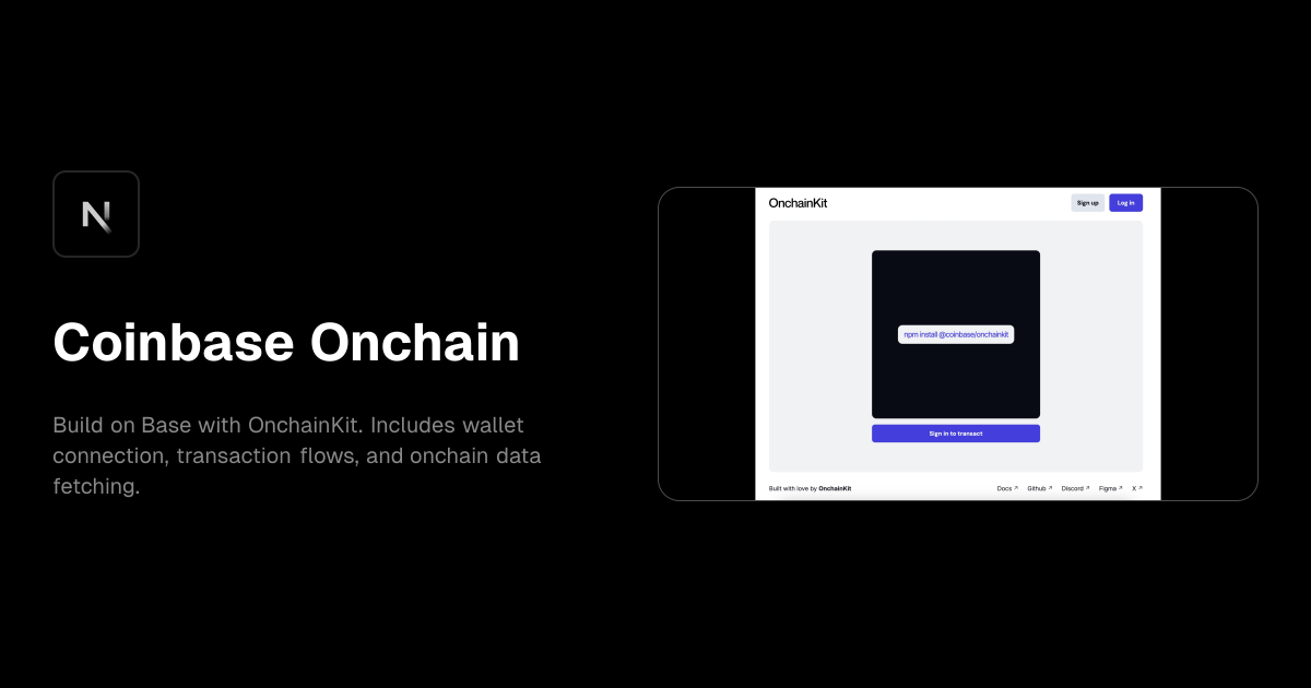 Coinbase Onchain template preview