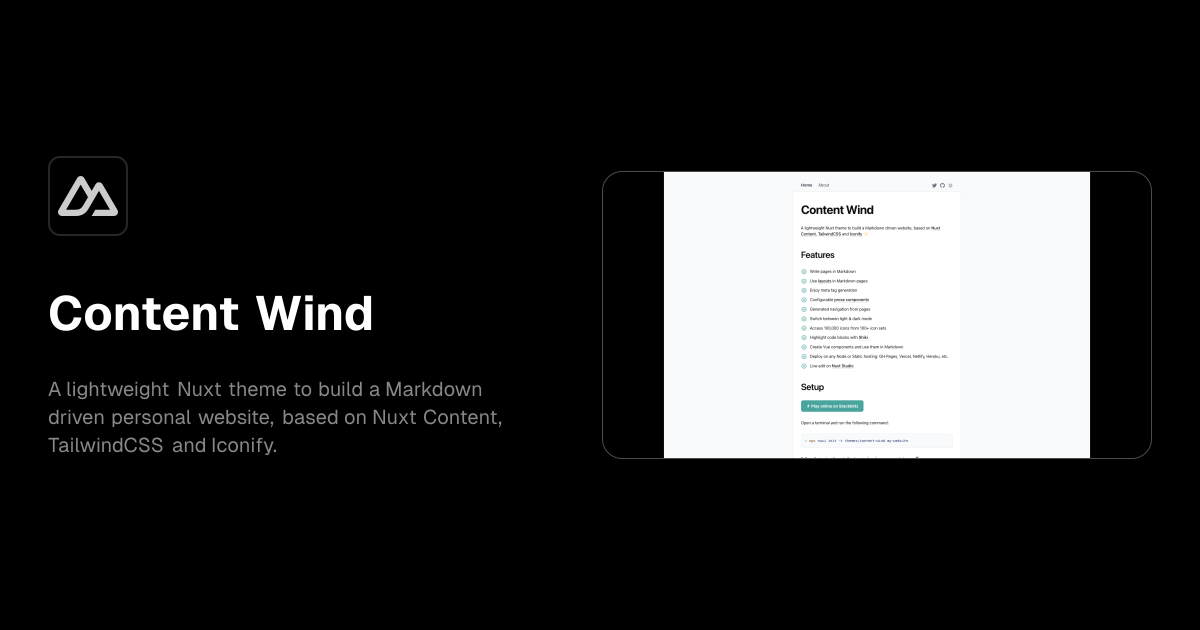 Content Wind template preview