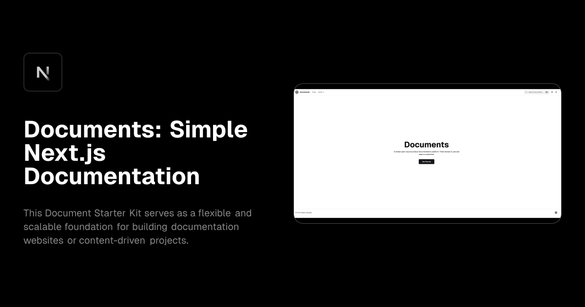 Documents: Simple Next.js Documentation Starter Kit template preview