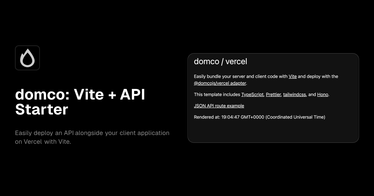 domco: Vite + API Starter template preview