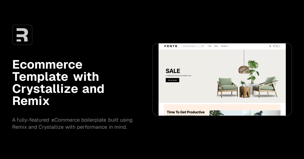 Ecommerce Template with Crystallize and Remix template preview
