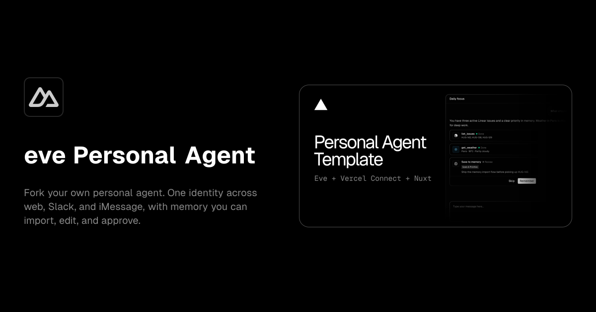 eve Personal Agent template preview