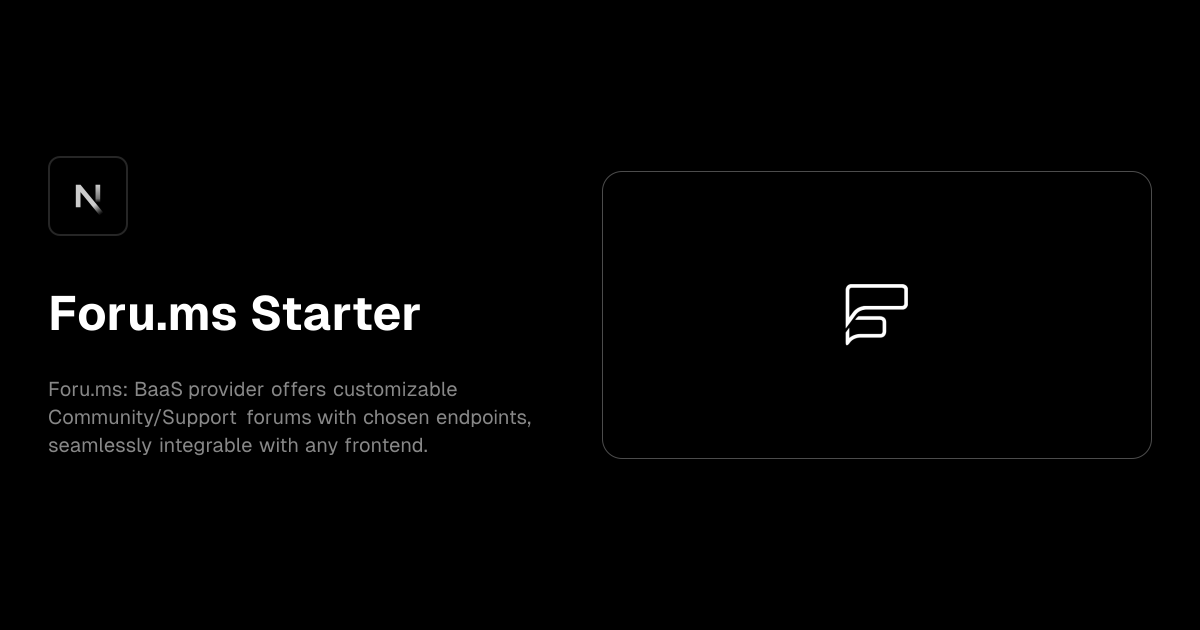 Foru.ms Starter template preview