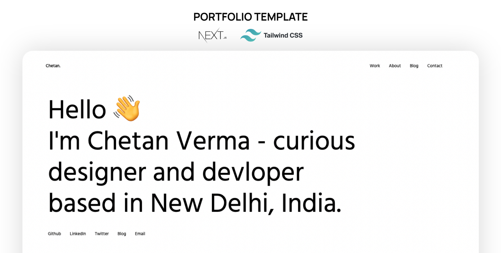 Free Next.js Portfolio Template template preview