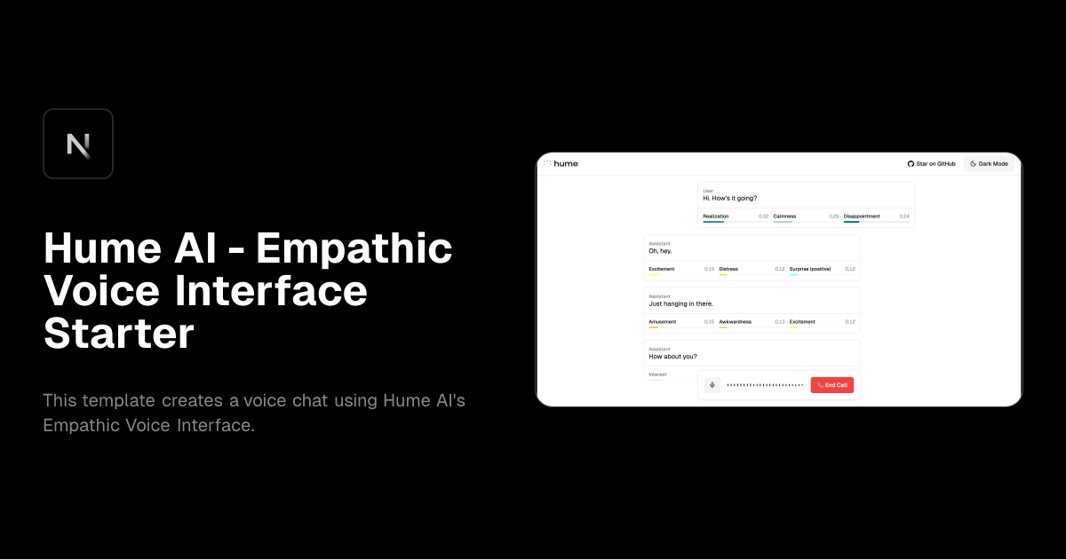 Hume AI – Empathic Voice Interface Starter template preview