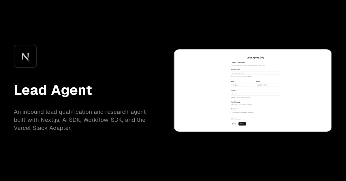 Lead Agent template preview