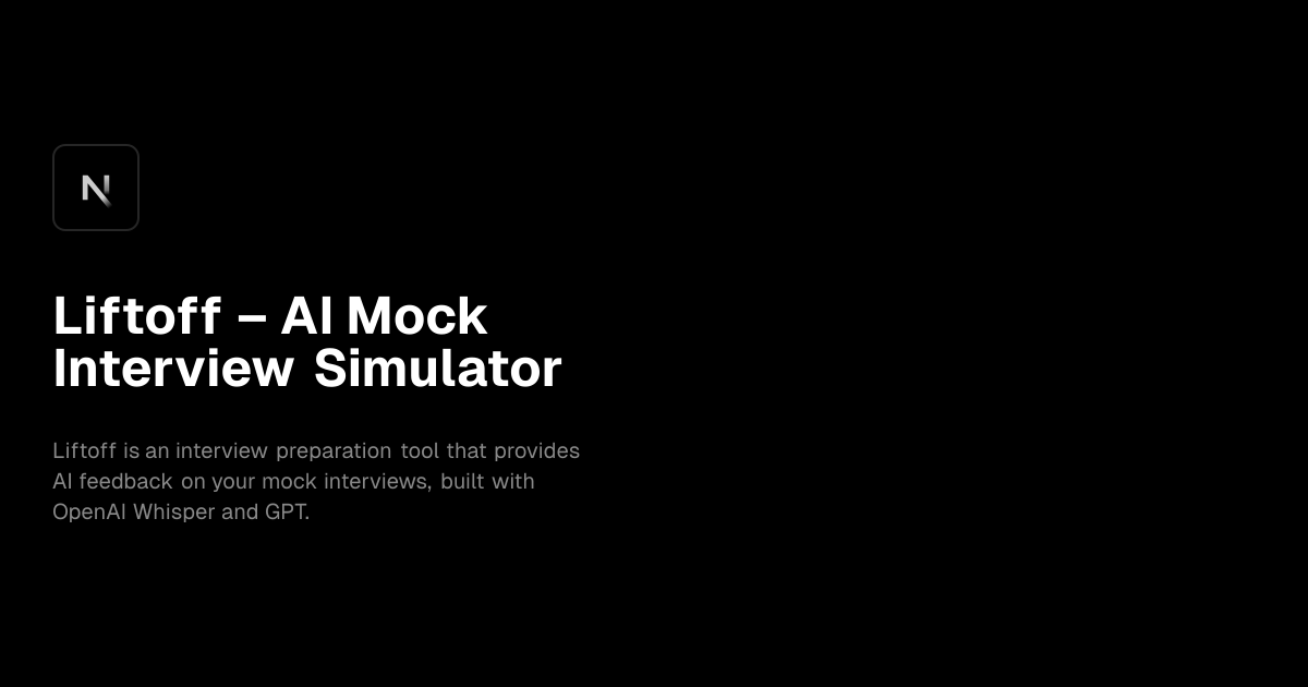 Liftoff – AI Mock Interview Simulator template preview