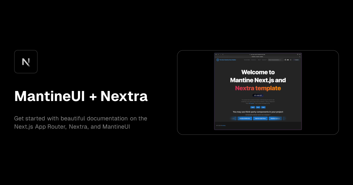 MantineUI + Nextra template preview