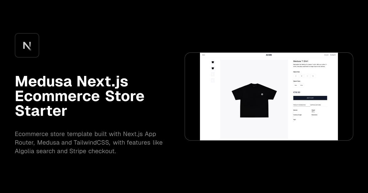 Medusa Next.js Ecommerce Store Starter Template template preview