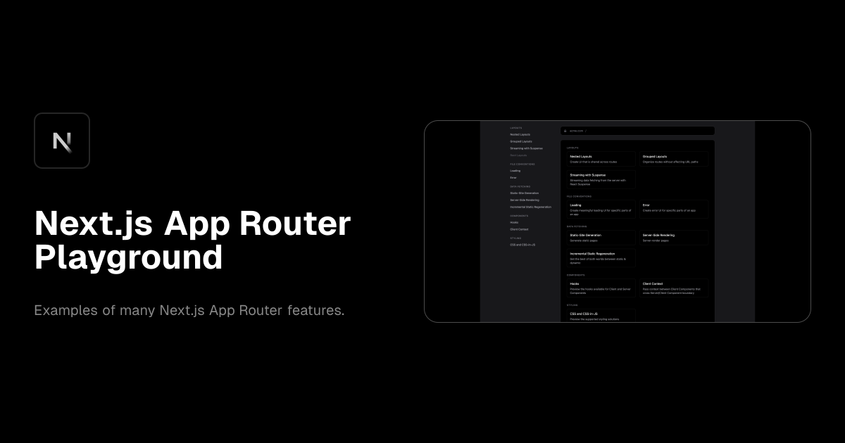 Next.js App Router Playground template preview
