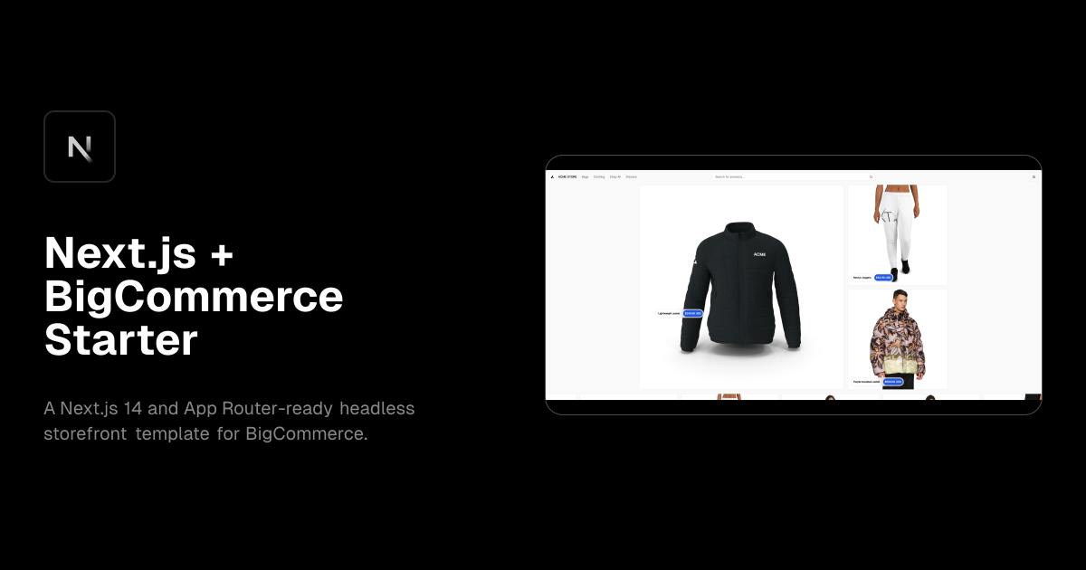 Next.js + BigCommerce Starter template preview