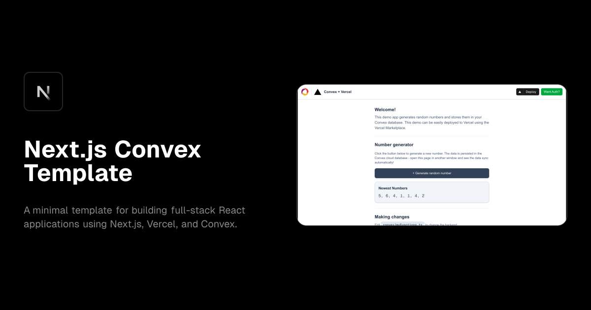 Next.js Convex Template template preview