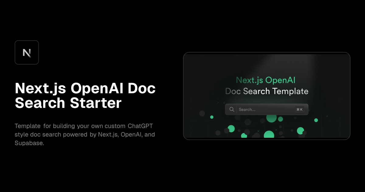 Next.js OpenAI Doc Search Starter template preview