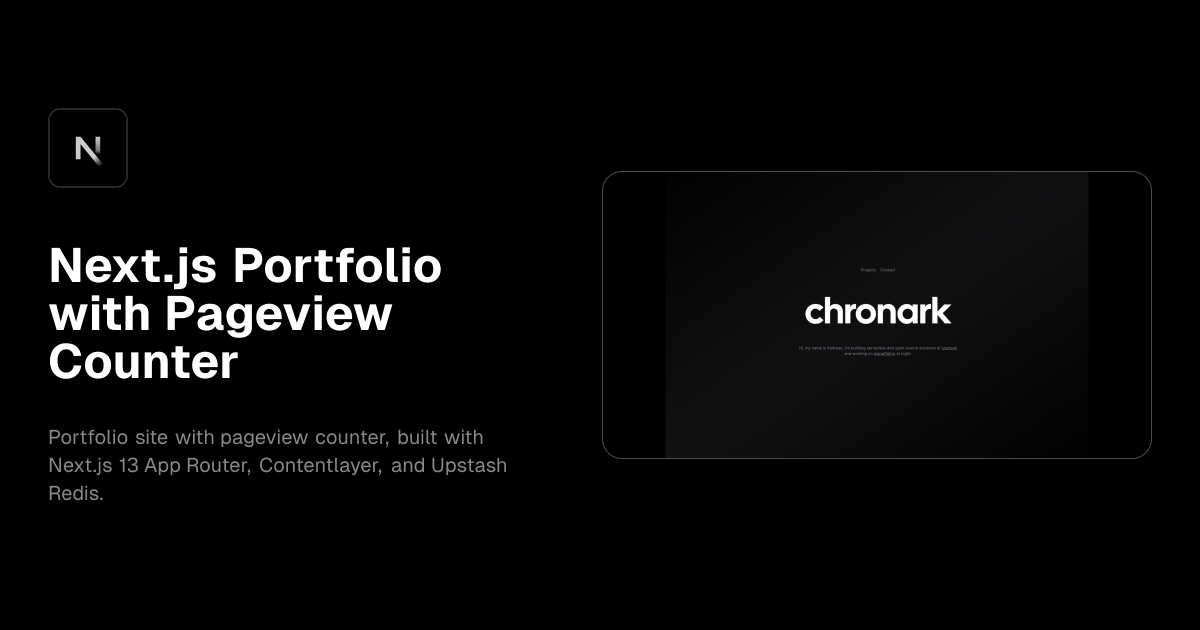 Next.js Portfolio with Pageview Counter template preview
