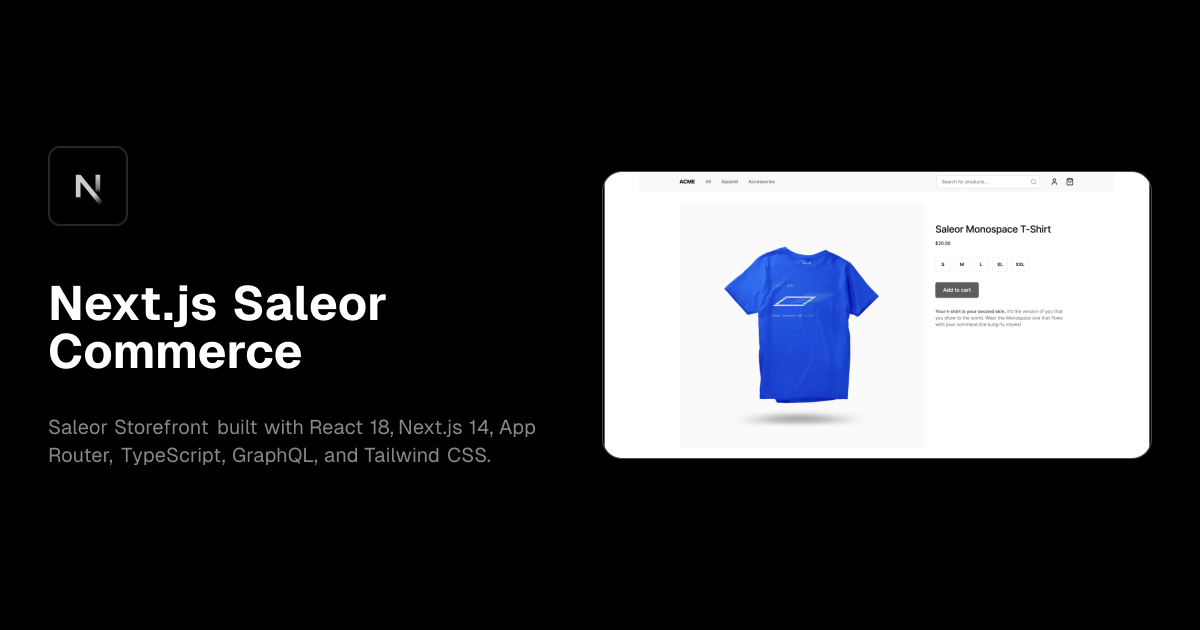 Next.js Saleor Commerce Starter Template template preview
