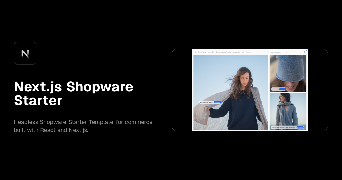 Next.js Shopware Starter template preview