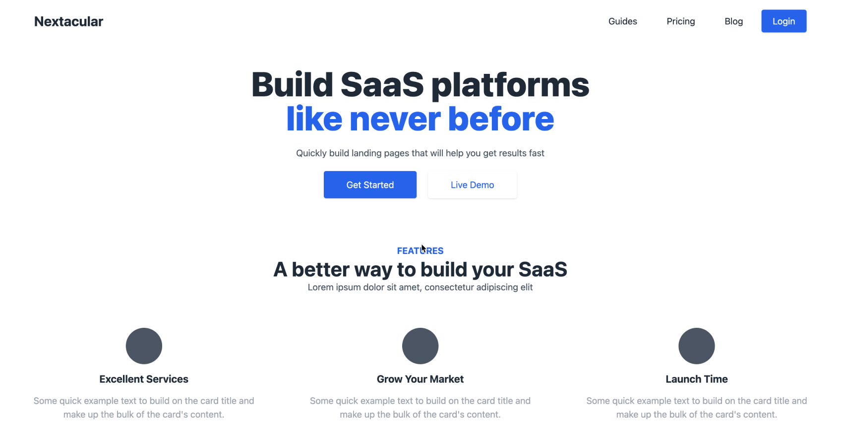 Nextacular – Free Next.js Full-Stack Starter Kit template preview