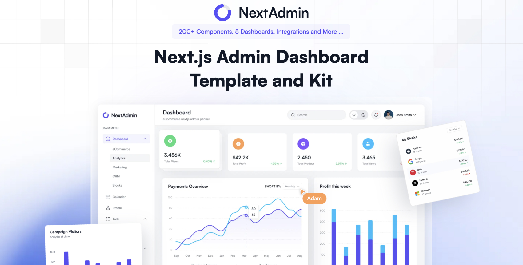 NextAdmin – Next.js Admin Dashboard Template and Toolkit template preview