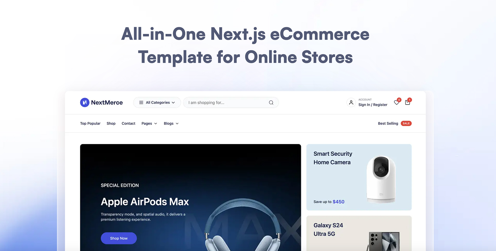 NextCommerce – Next.js + Sanity eCommerce Template template preview