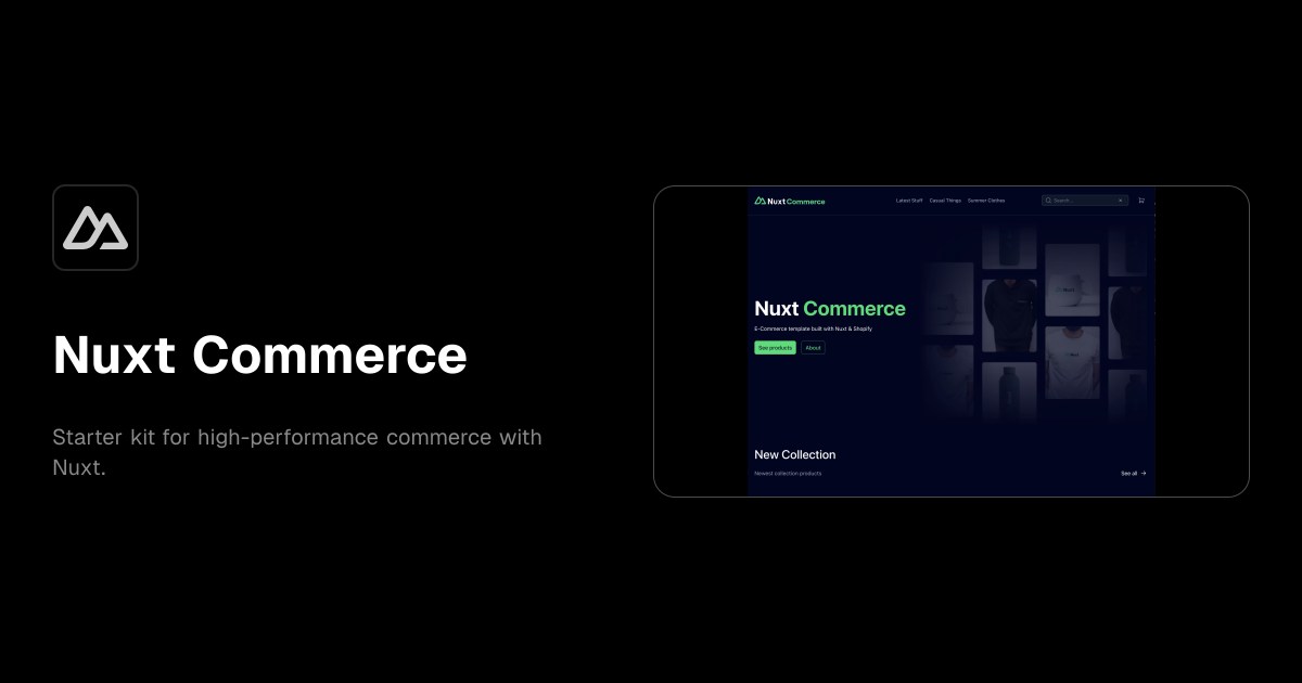 Nuxt Commerce template preview