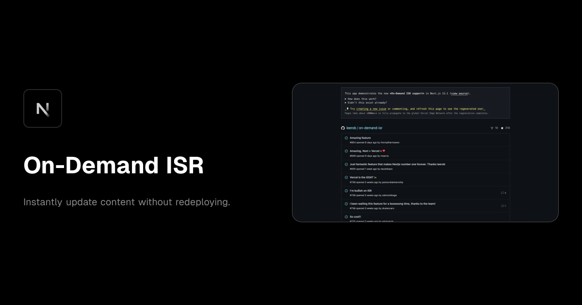 On-Demand ISR template preview