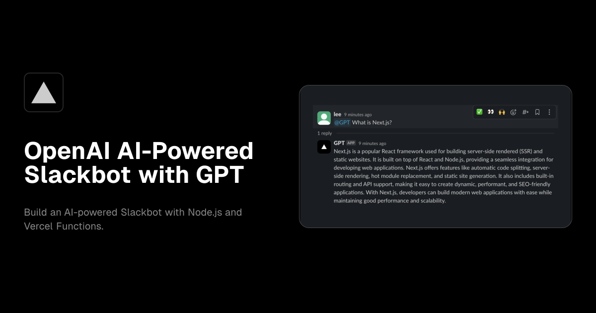 OpenAI AI-Powered Slackbot with GPT template preview