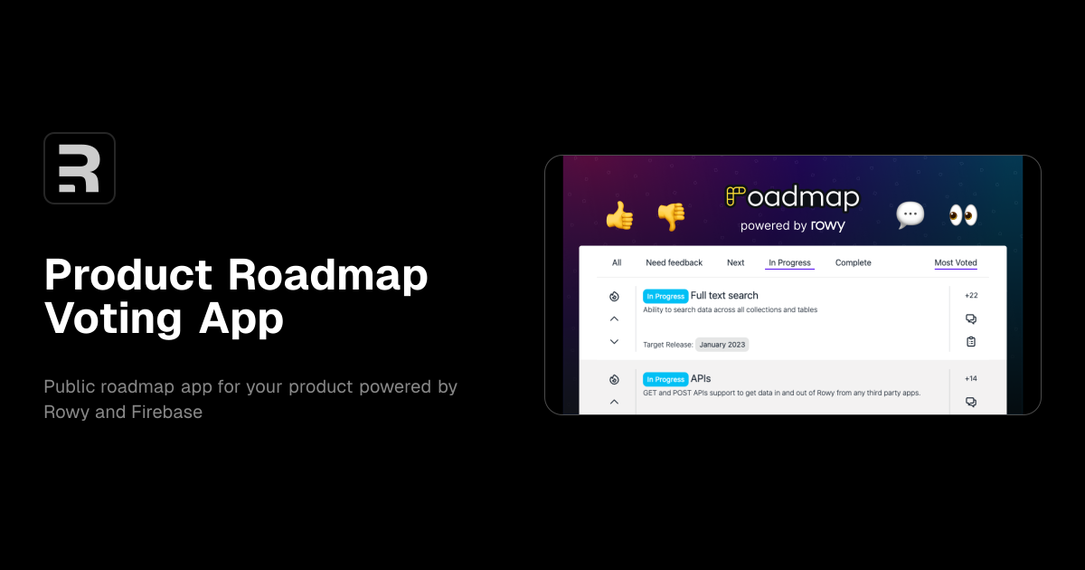Product Roadmap Voting App template preview