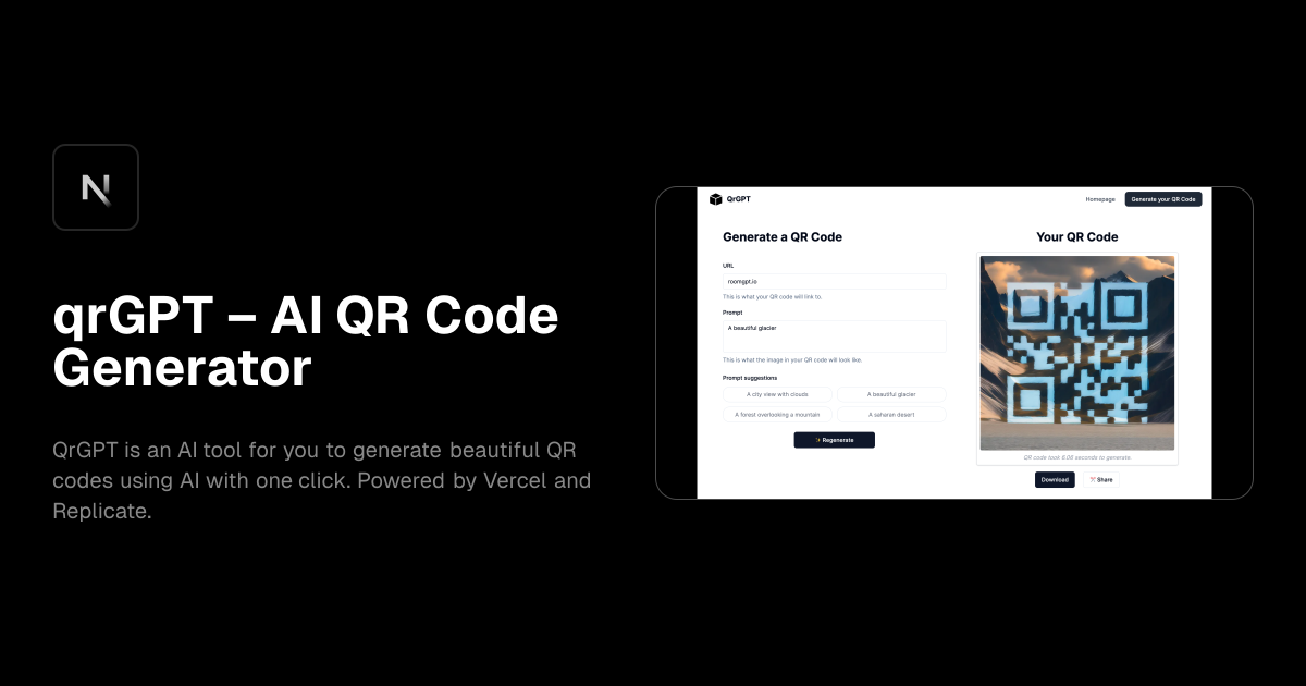 qrGPT – AI QR Code Generator template preview