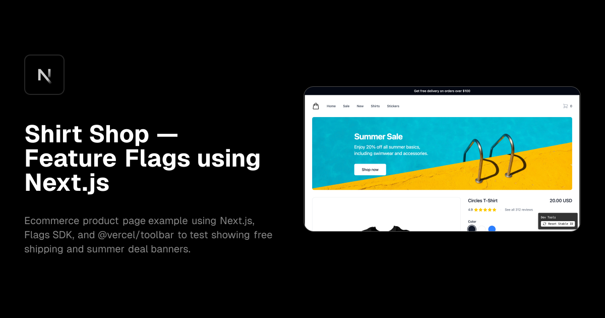 Shirt Shop — Feature Flags using Next.js template preview