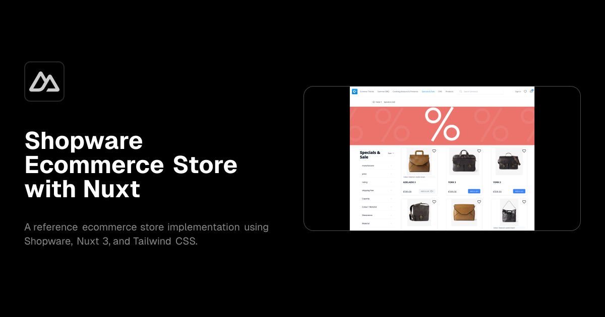 Shopware Ecommerce Store with Nuxt template preview