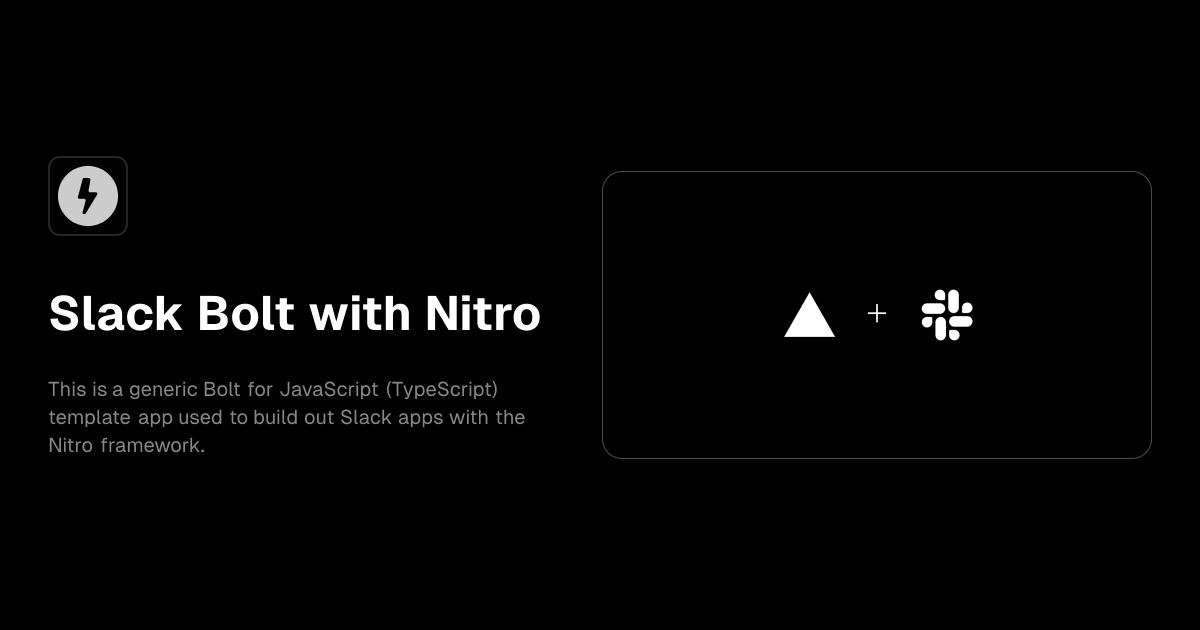 Slack Bolt with Nitro template preview