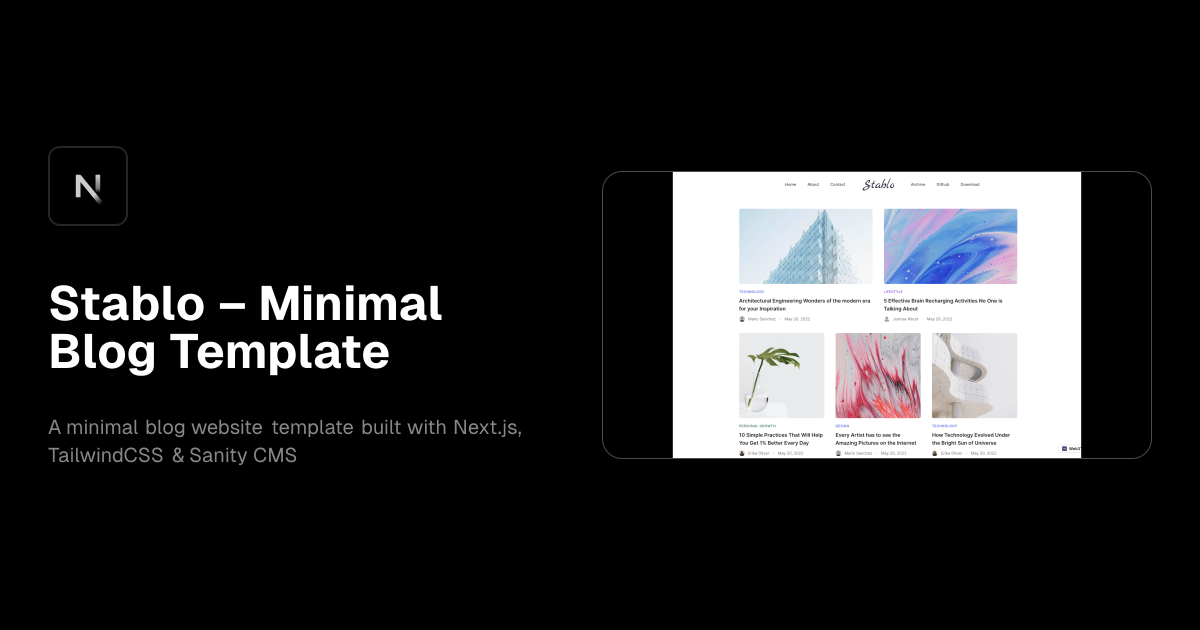 Stablo – Minimal Blog Template template preview
