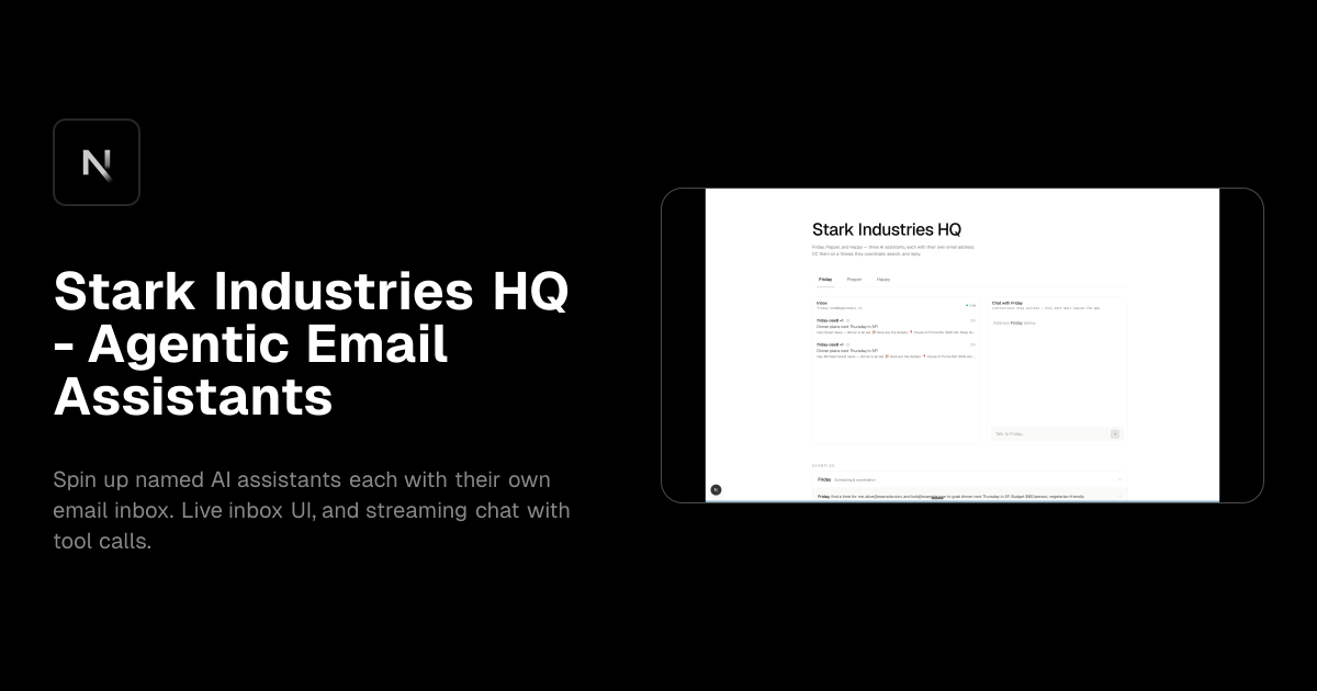 Stark Industries HQ – Agentic Email Assistants template preview