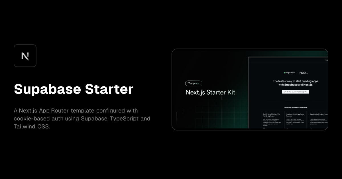 Supabase & Next.js App Router Starter Template for Auth template preview