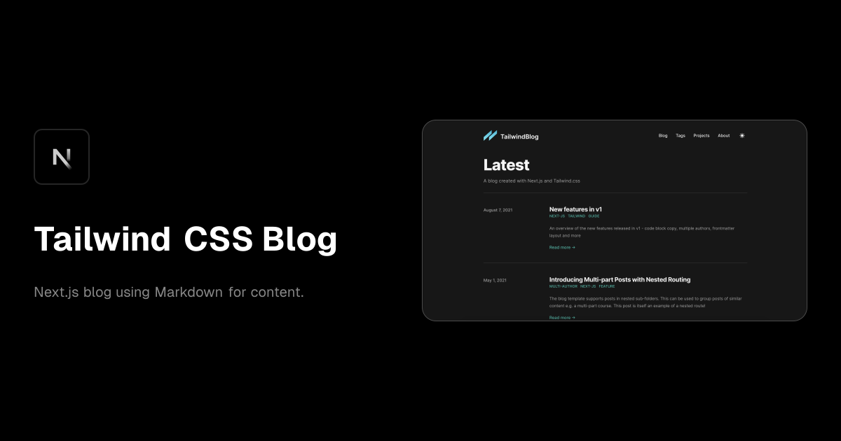 Tailwind CSS Blog Template template preview