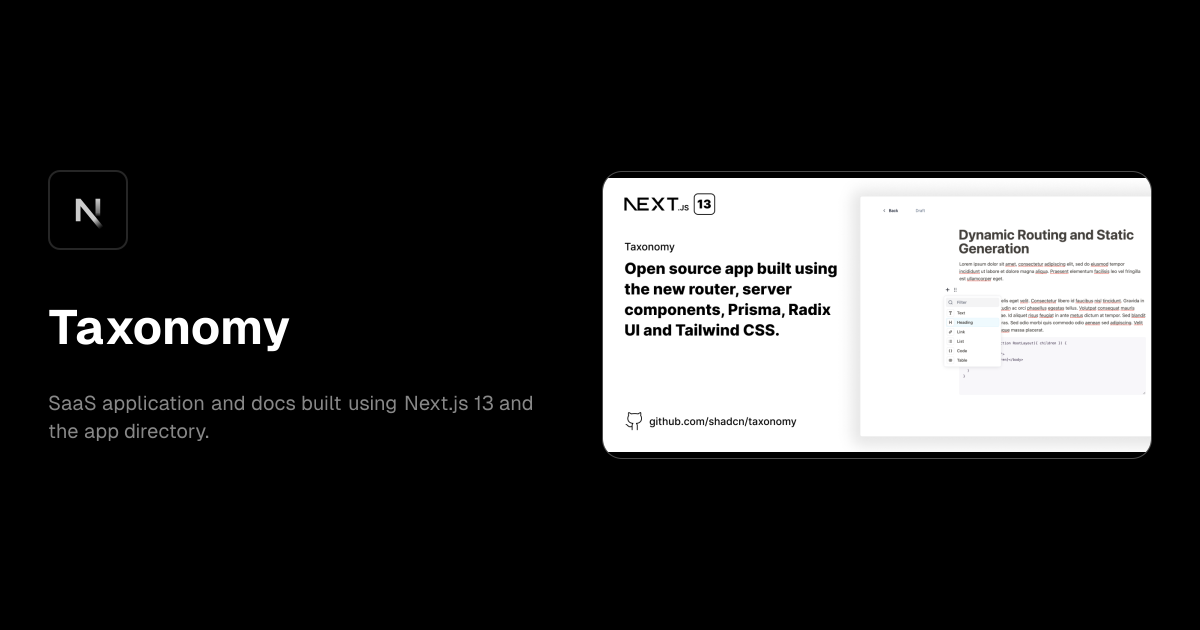Taxonomy template preview