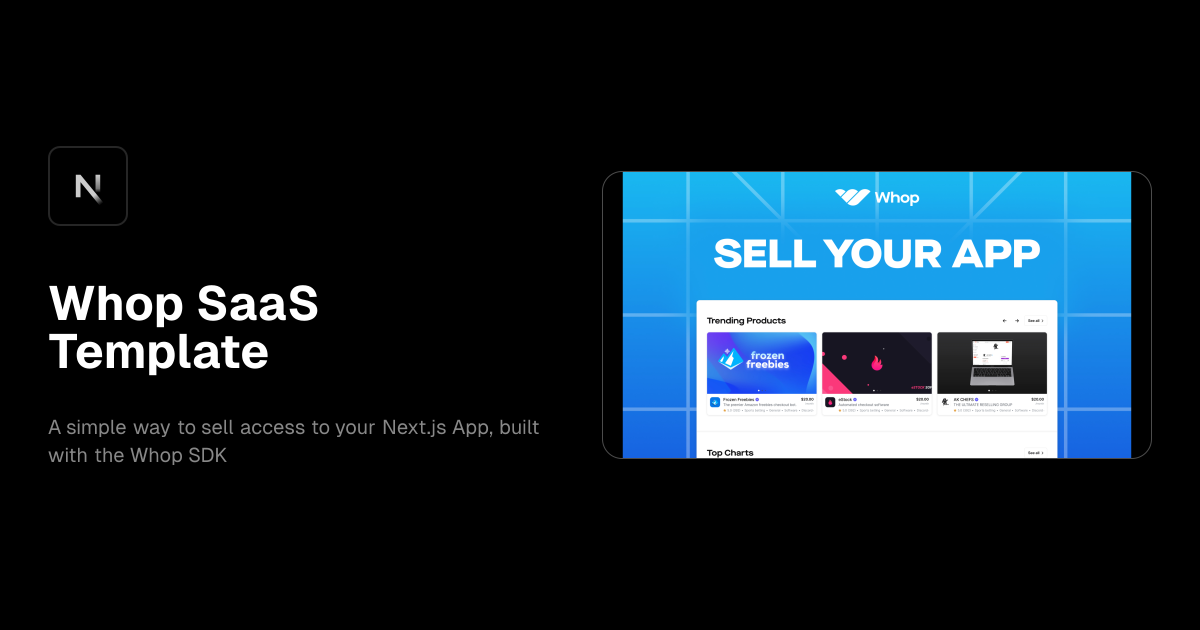 Whop SaaS Template template preview