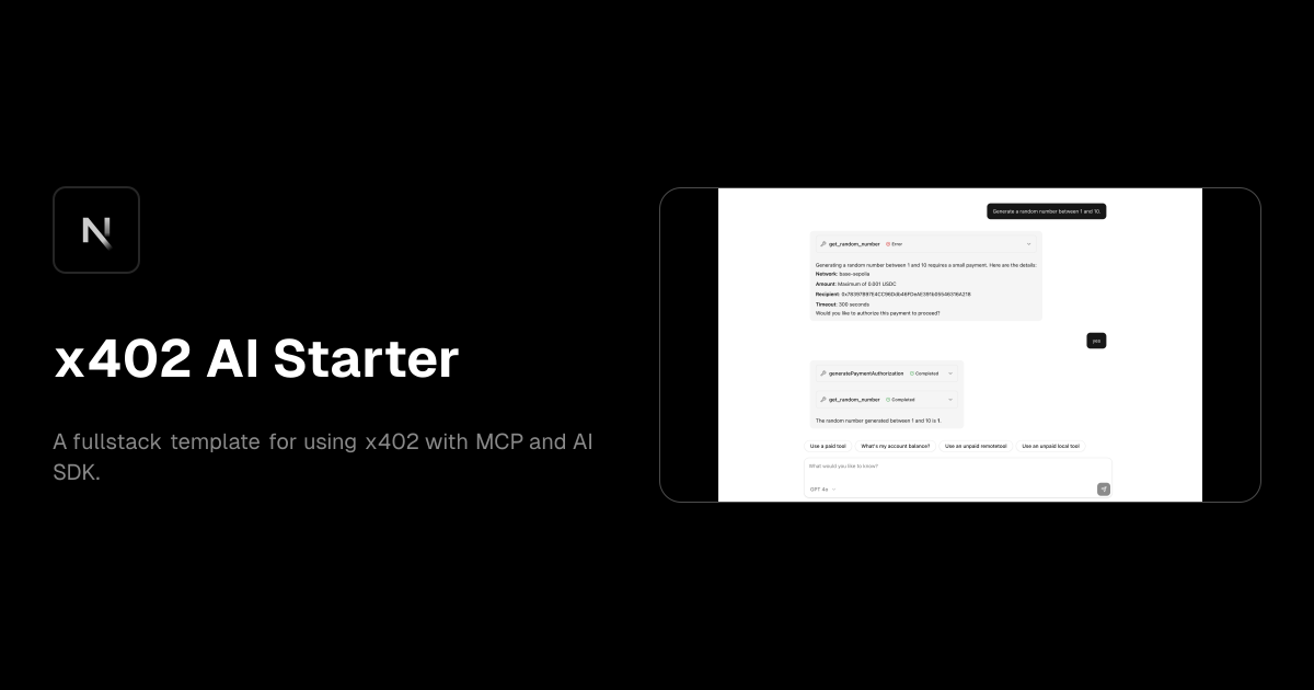 x402 AI Starter template preview