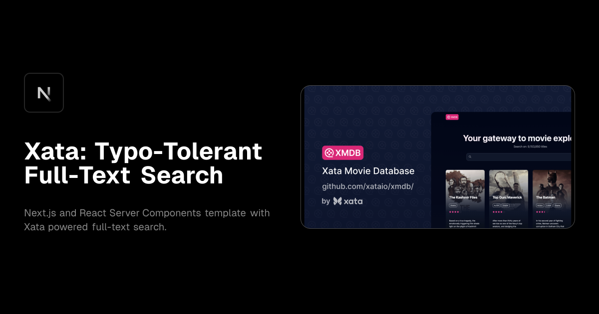 Xata: Typo-Tolerant Full-Text Search template preview