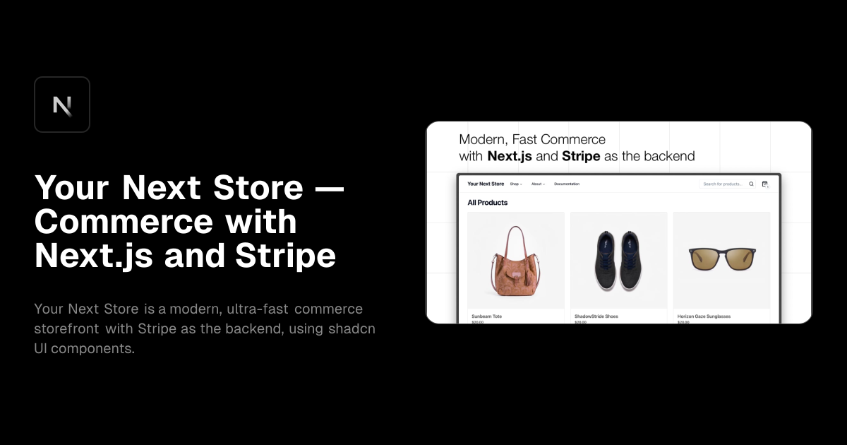 Your Next Store — Commerce with Next.js and Stripe template preview